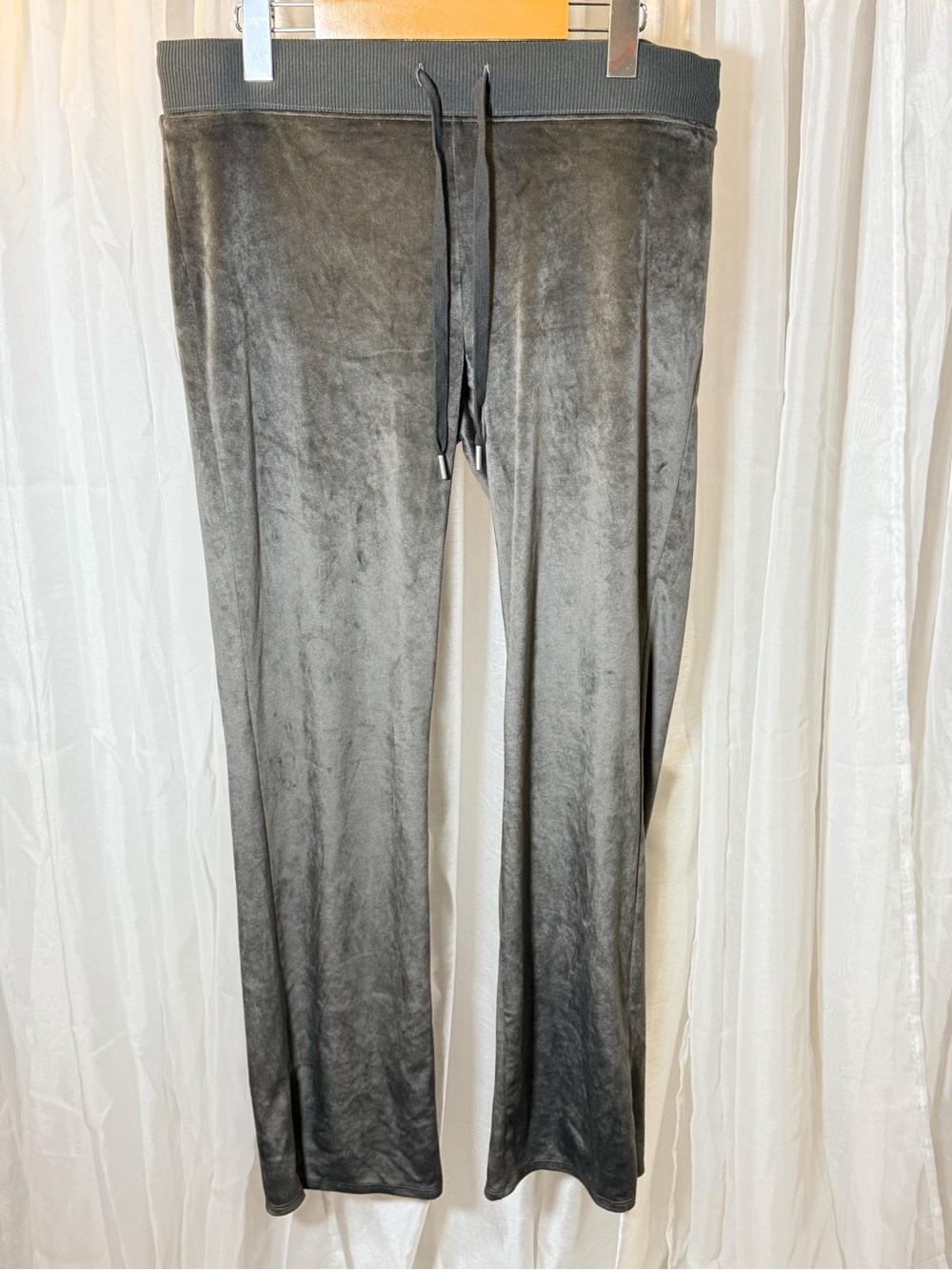 Gray Velour Drawstring Lounge Pants